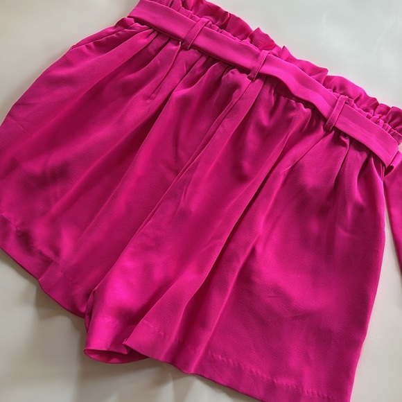 fab'rik High Waist Pink Shorts with Paper Bag Waist - Picture 9 of 9